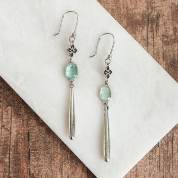 Aquamarine Teardrop Meraki Earrings