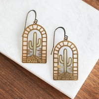 Saguaro Stained Glass Earrings