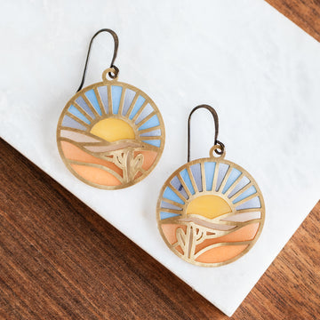 Sunset Stained Glass Earrings