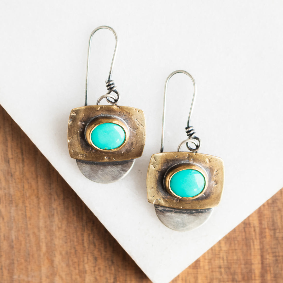 Sonoran Turquoise Setting Moon Earrings