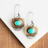 Sonoran Turquoise Setting Moon Earrings