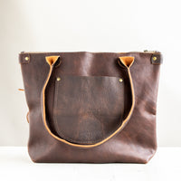 Porter Short Leather Tote | Brown
