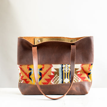 Leather Wool Short Tote | Journey West