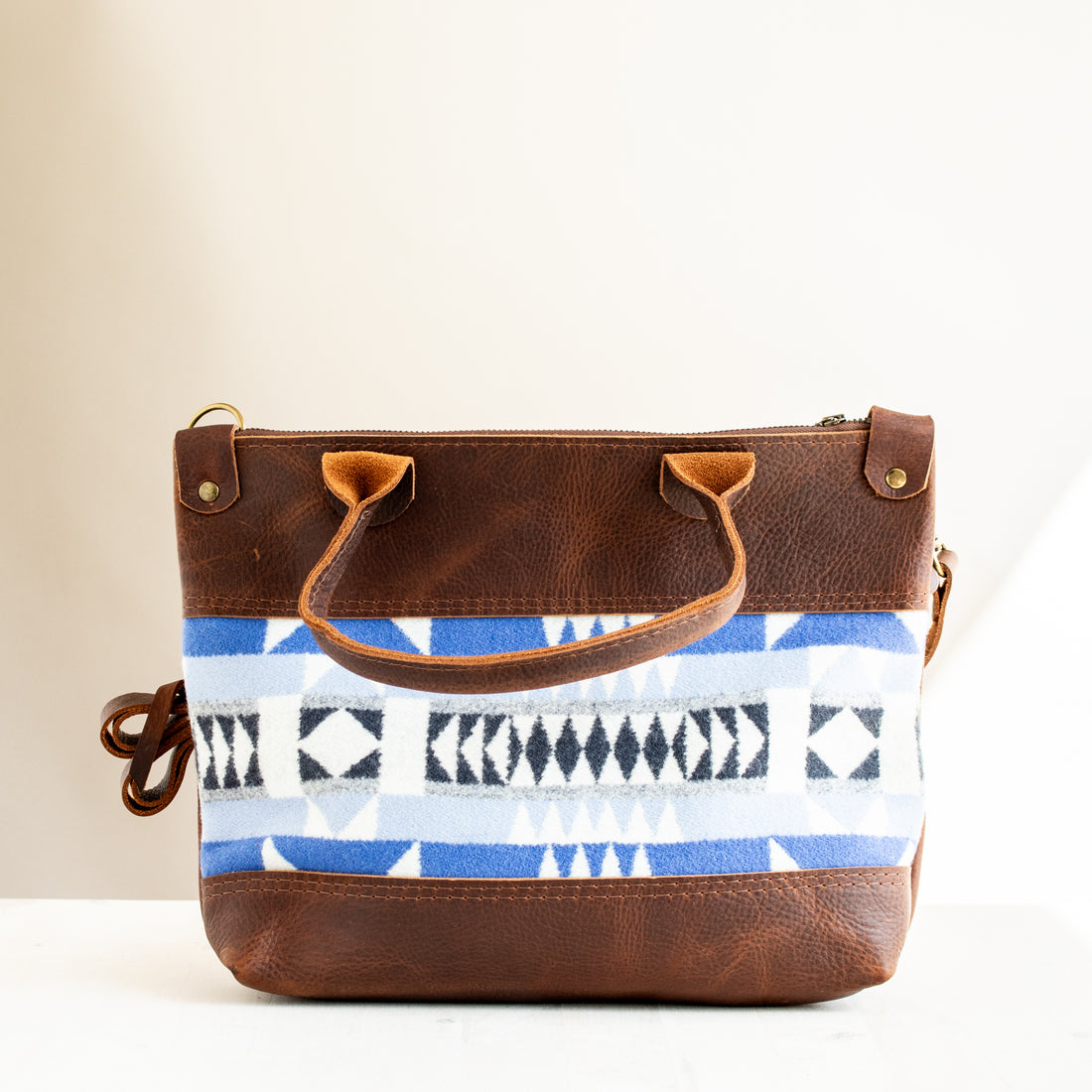 Loretta Leather Wool Purse | Blue Trailhead