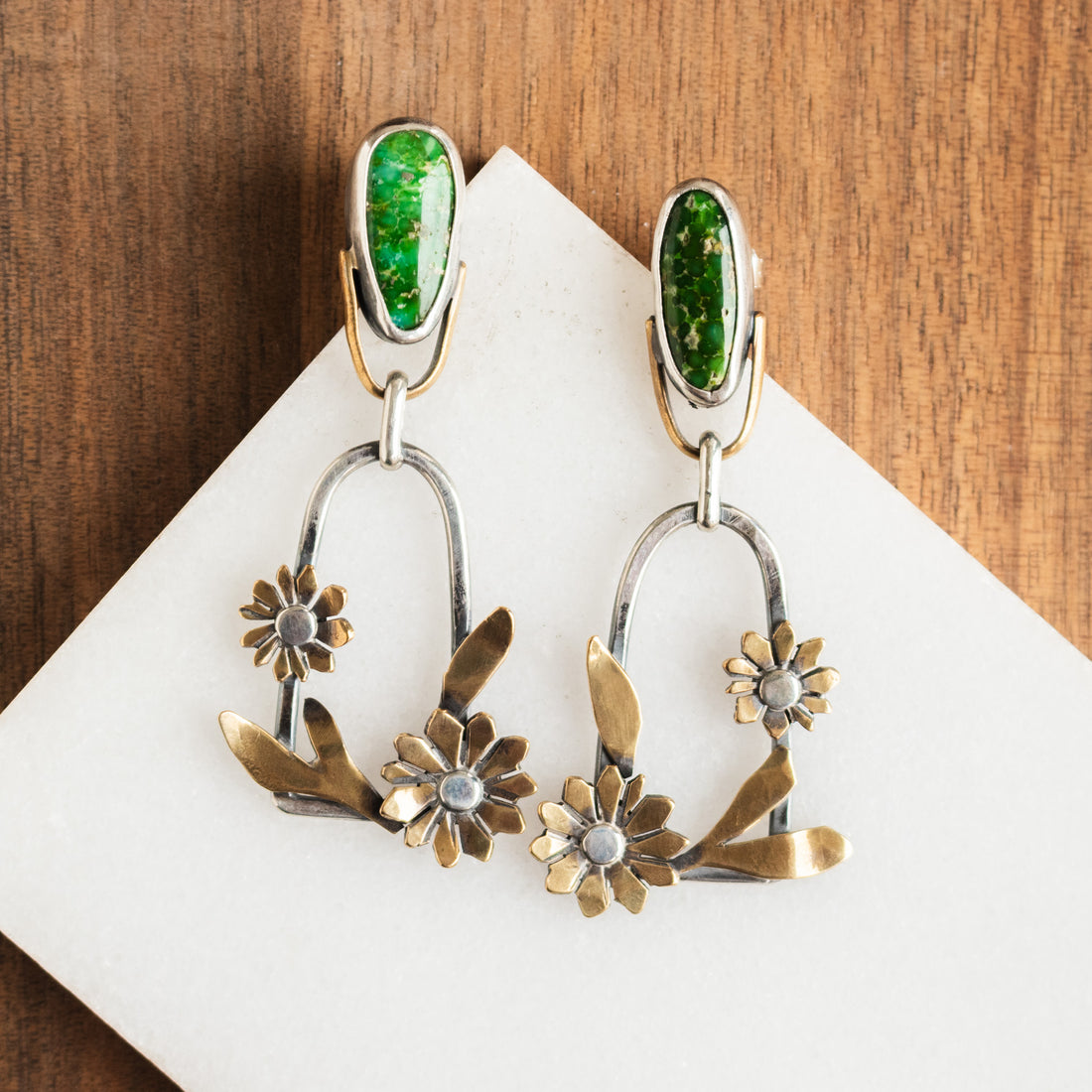Sonoran Gold Turquoise Bloom Earrings