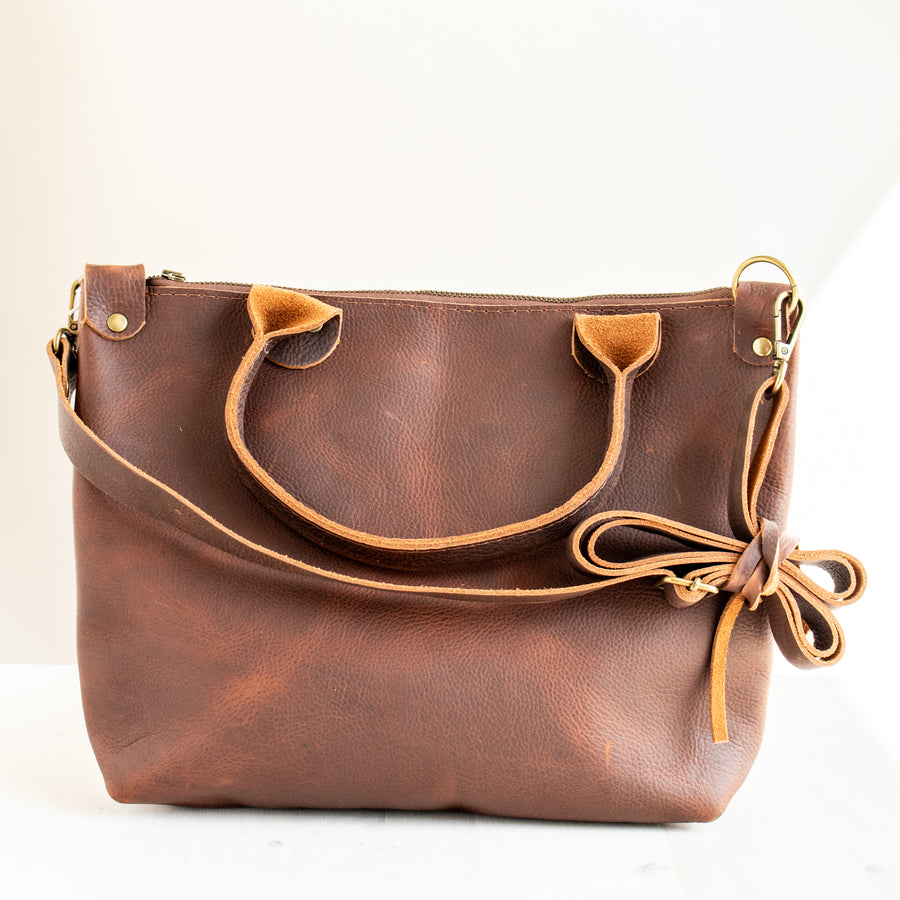 Loretta Leather Wool Purse | Blue Trailhead