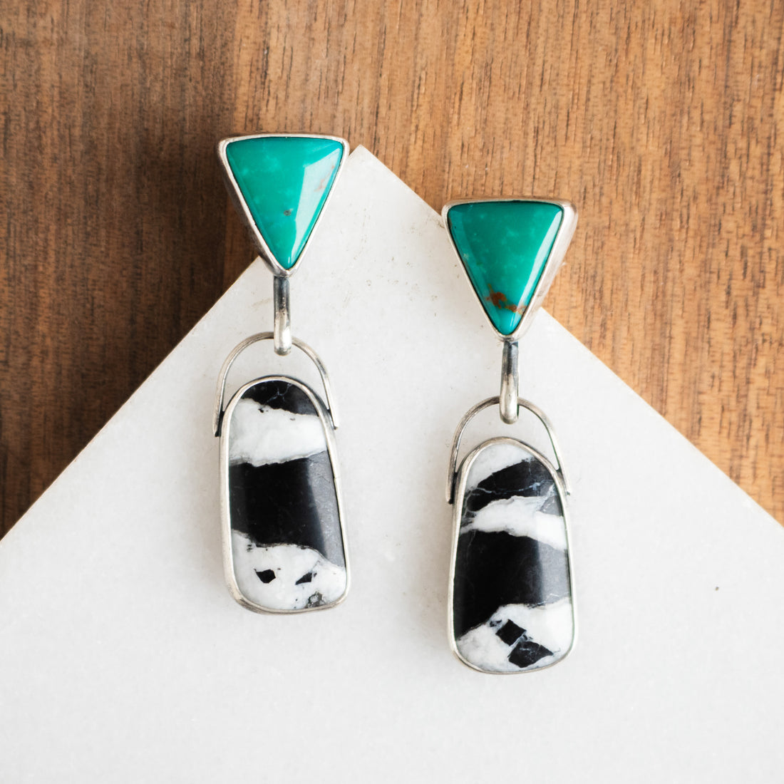 Carico Lake Turquoise & White Buffalo Earrings
