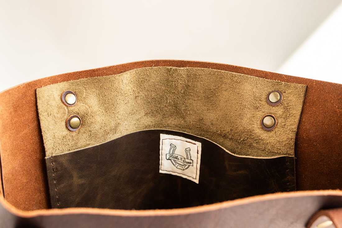 Leather Wool Short Tote | Harding Sage