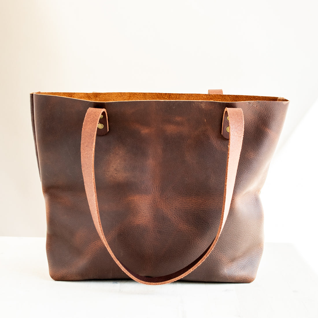 Leather Wool Short Tote | Harding Sage