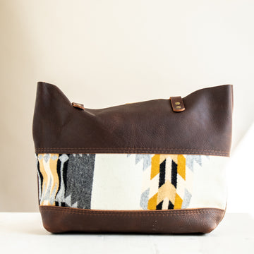 Leather Wool Short Tote | Grey Arroyo