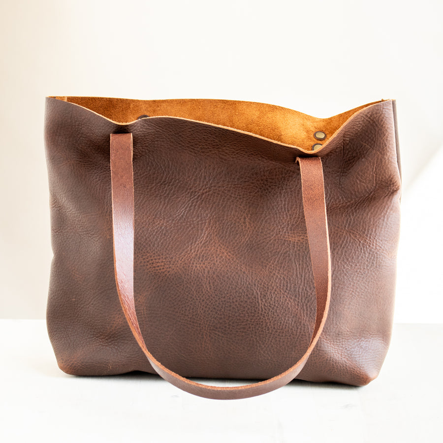 Leather Wool Short Tote | Grey Arroyo