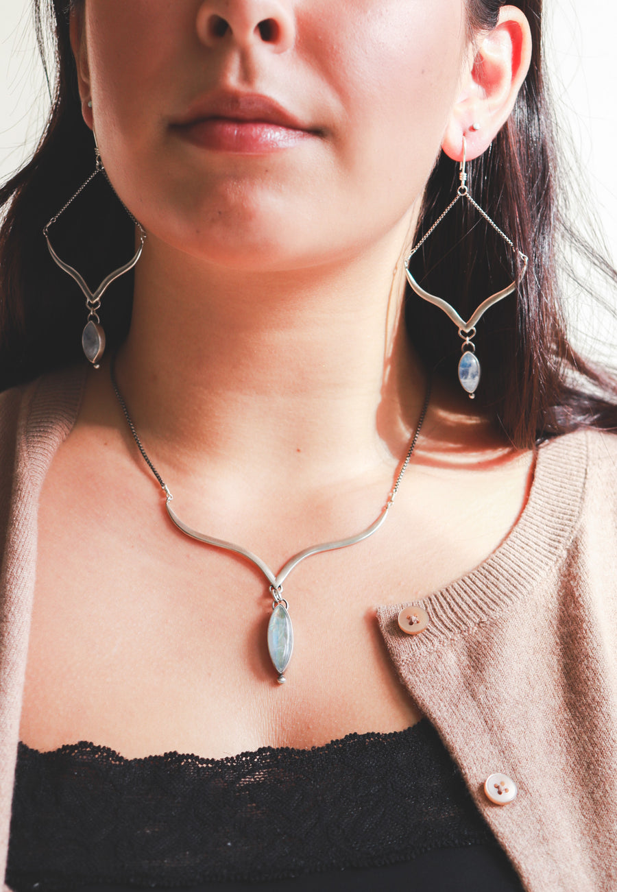 Moonstone Sagitta Earrings