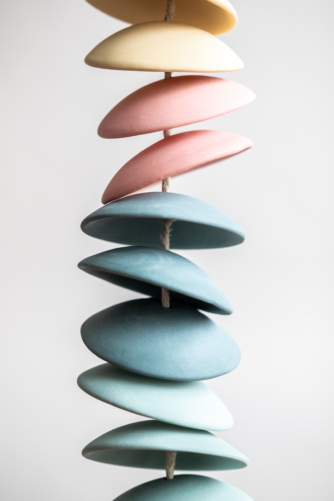 Yellow & Pink Ceramic Chimes | 10 Discs