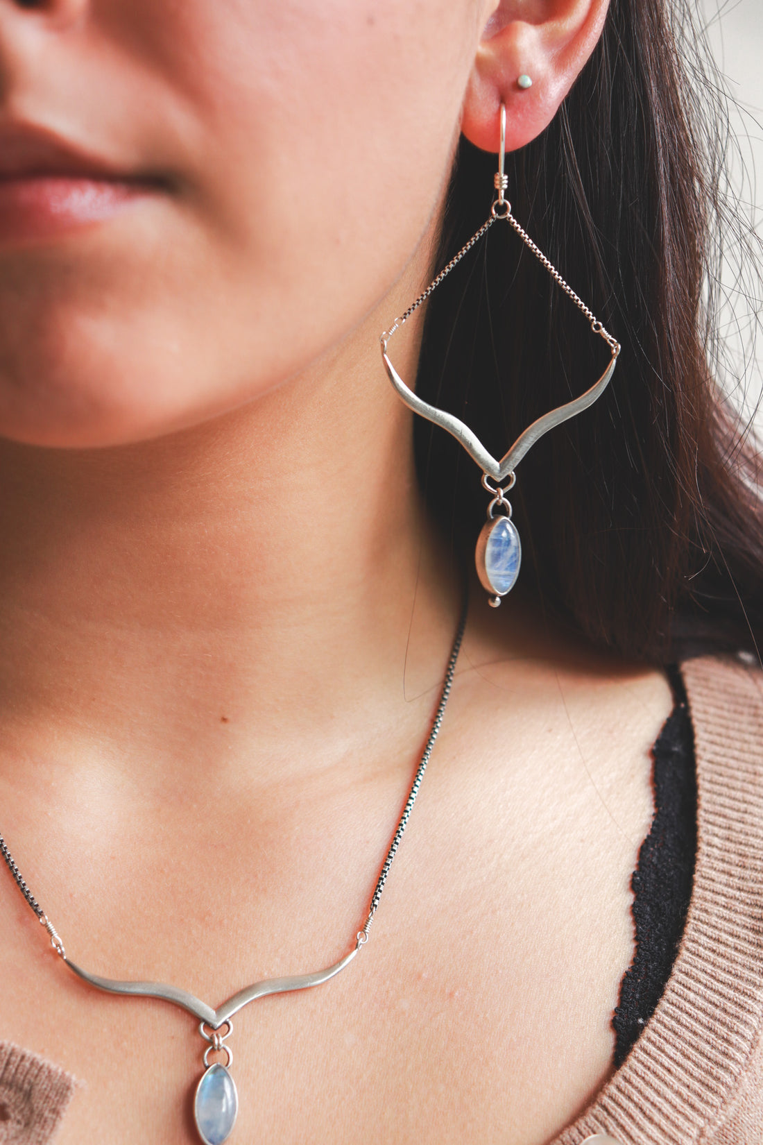 Moonstone Sagitta Earrings