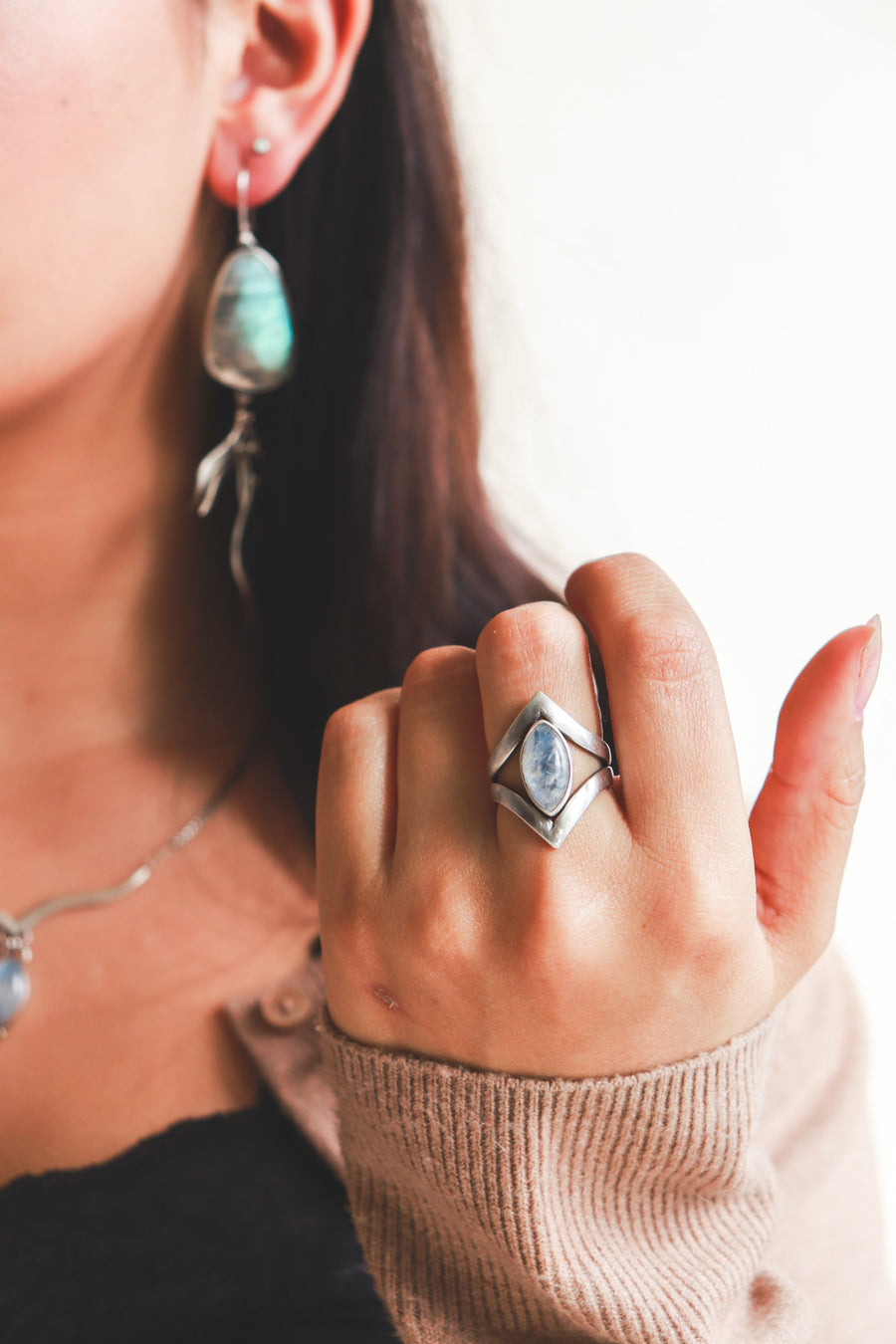 Size 7.5 | Moonstone Marquis Ring