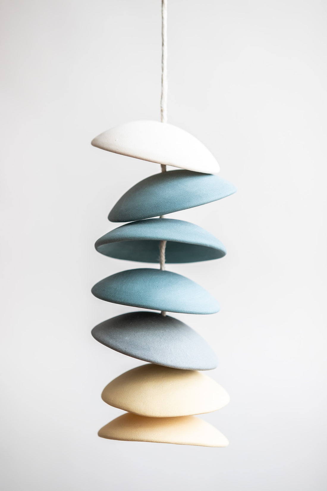Blue & Yellow Ceramic Chime | 7 Discs
