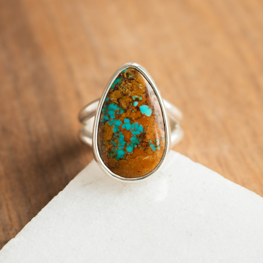 Rock Salt Vintage | Size 8.25 | Royston Turquoise Teardrop Ring