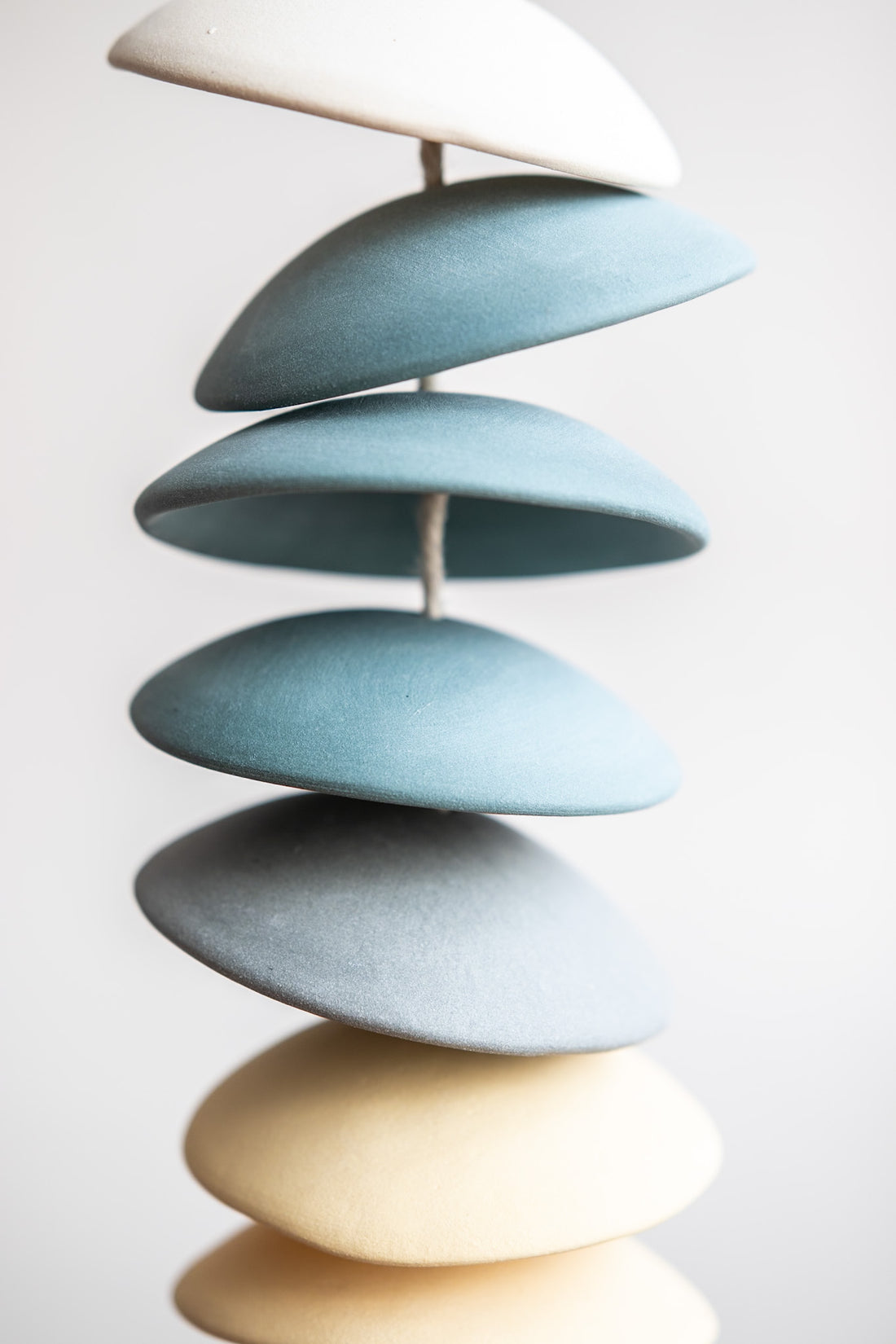 Blue & Yellow Ceramic Chime | 7 Discs