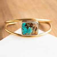 Royston Turquoise Rectangle Mixed Metal Cuff