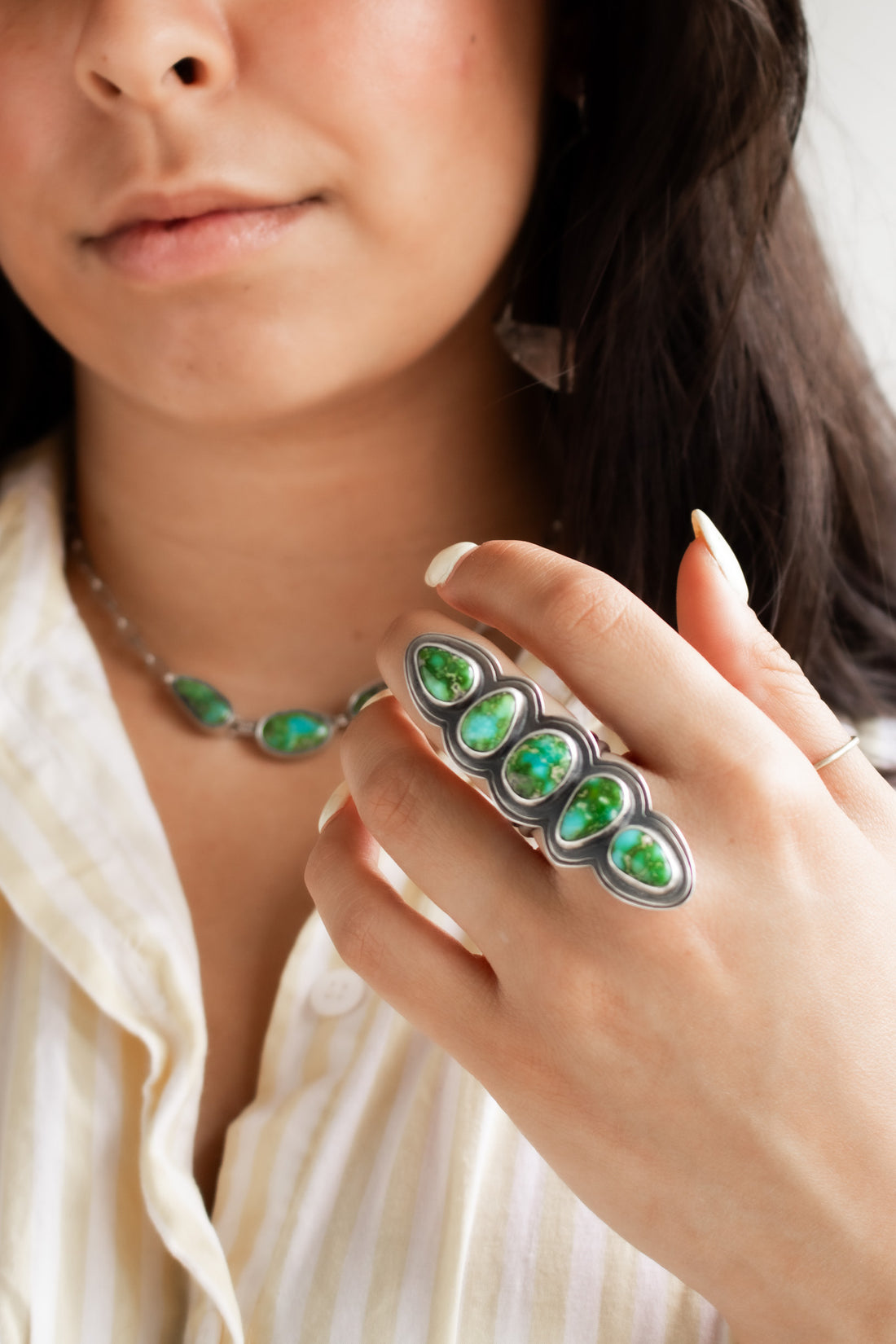 Size 7.5 | Sonoran Gold Turquoise 5 Stone Ring