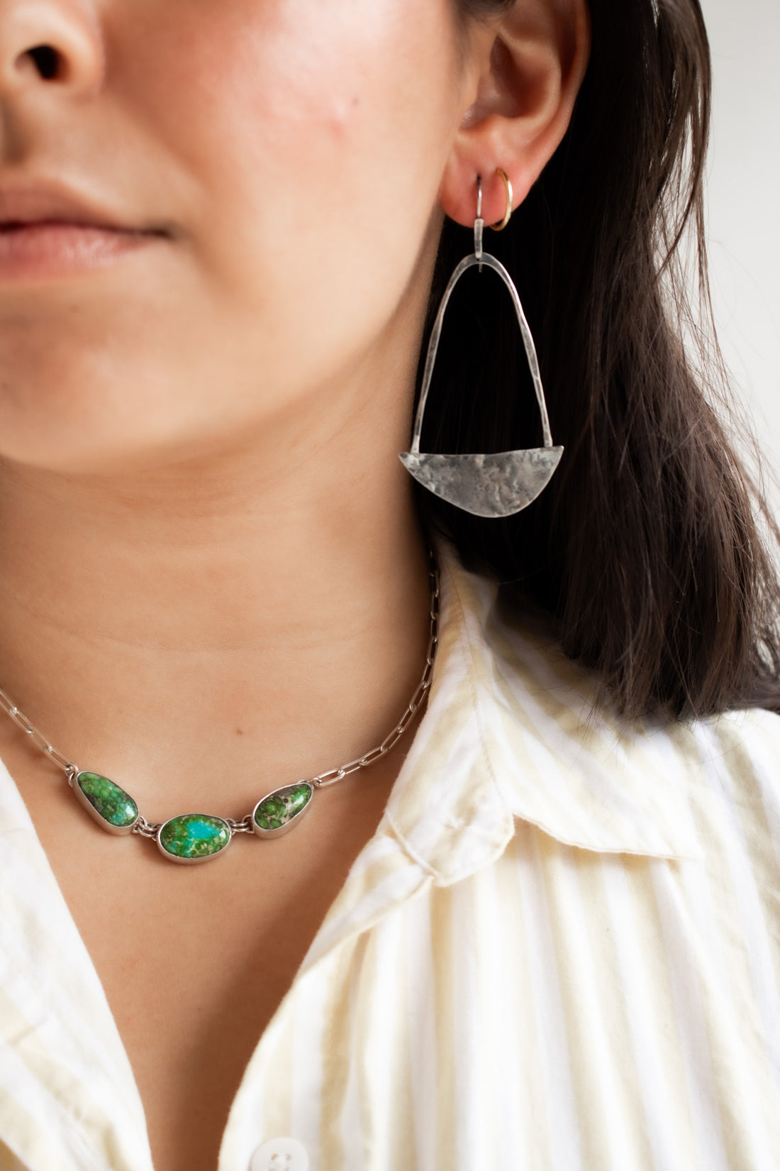 Rustic Silver Sail Earrings