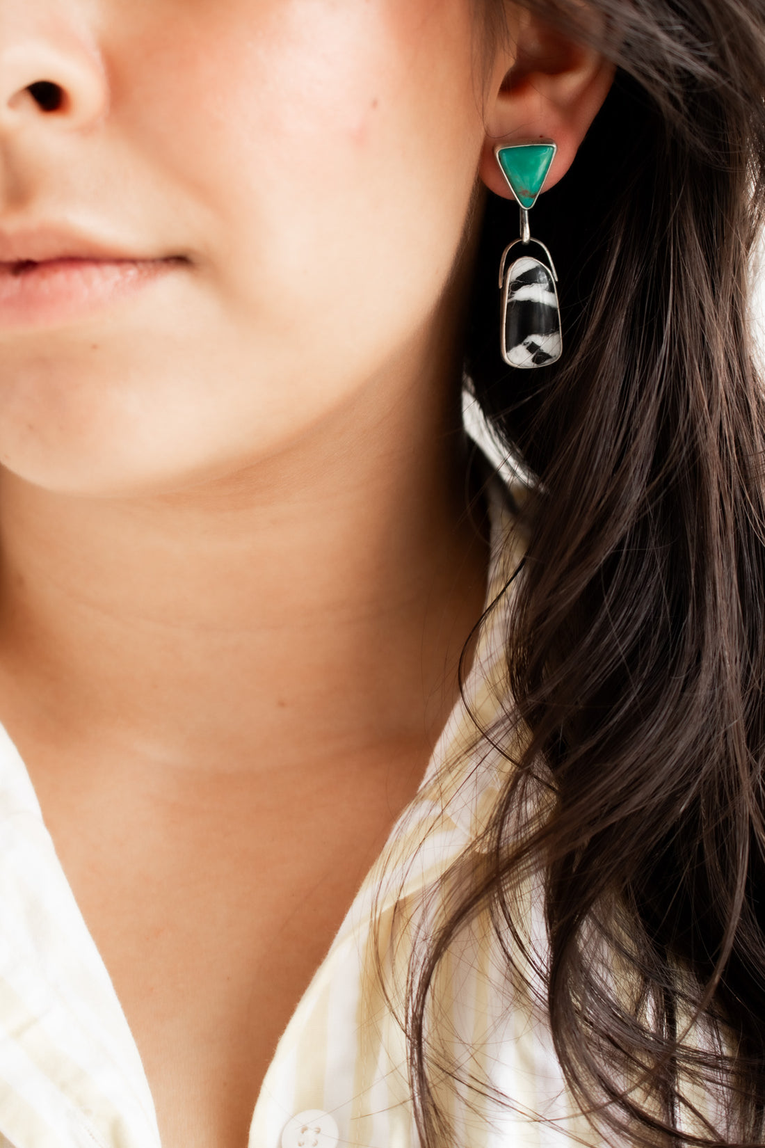Carico Lake Turquoise & White Buffalo Earrings
