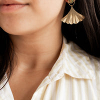 Sonoran Turquoise Ginkgo Large Earrings no.3