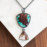 Chrysocolla Copper and Astrophyllite Necklace