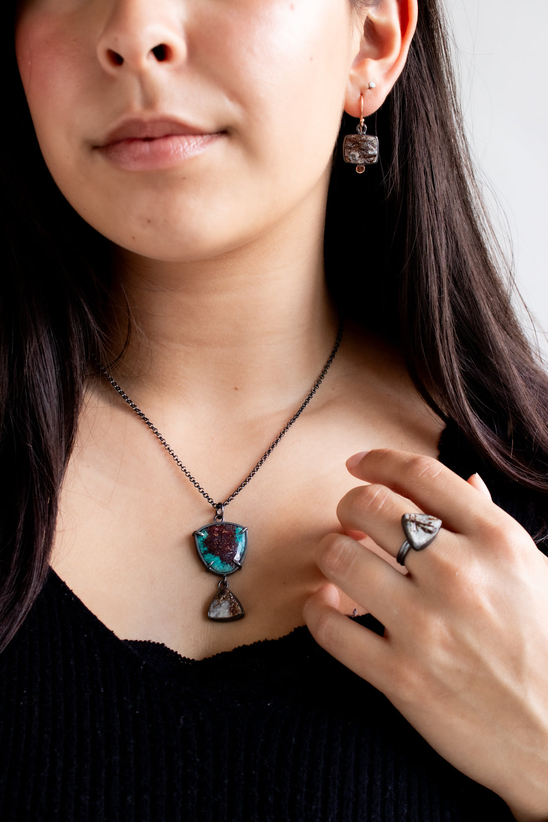 Size 7 | Astrophyllite Triangle Ring