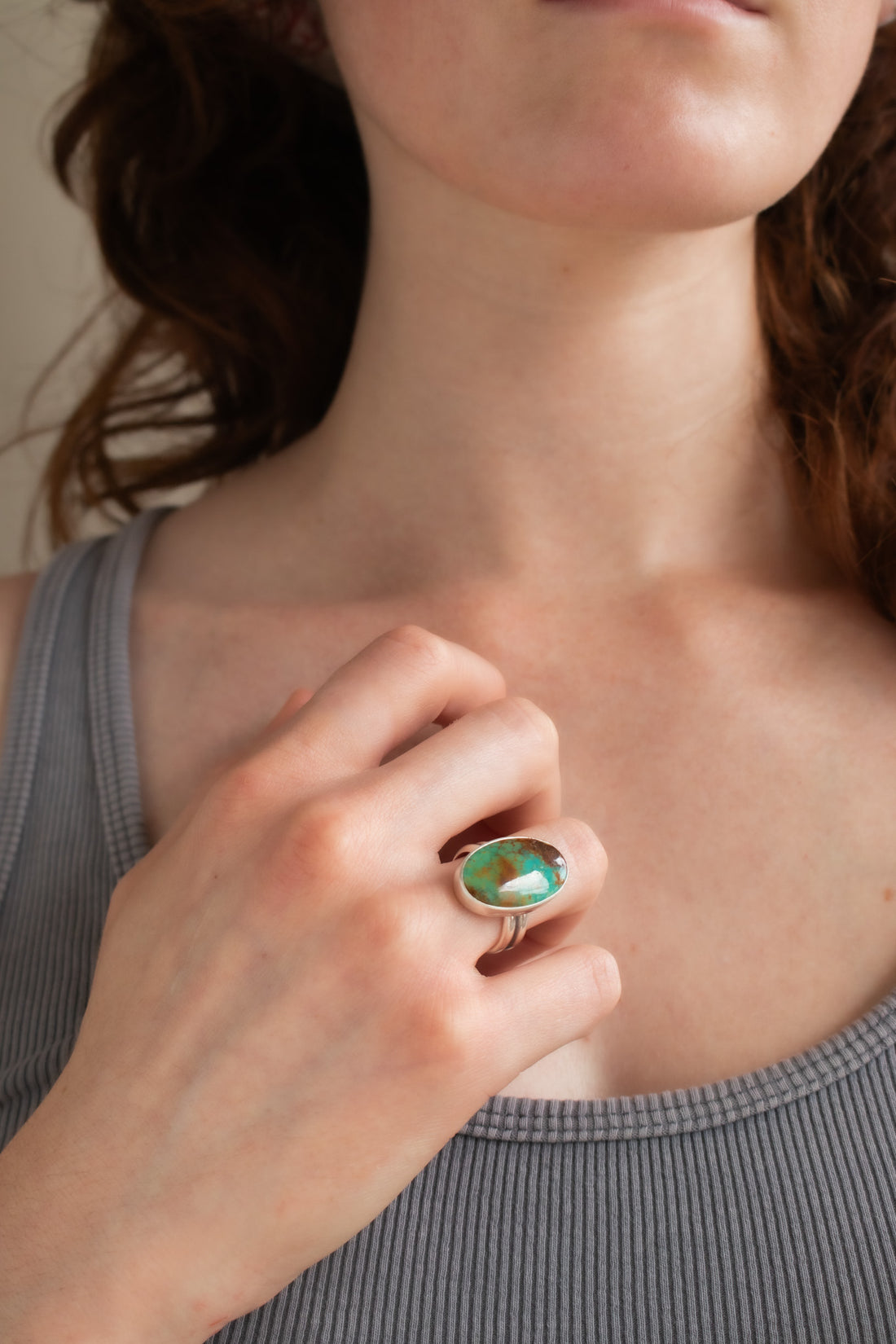 Size 7.75 | Evans Turquoise Oval Ring
