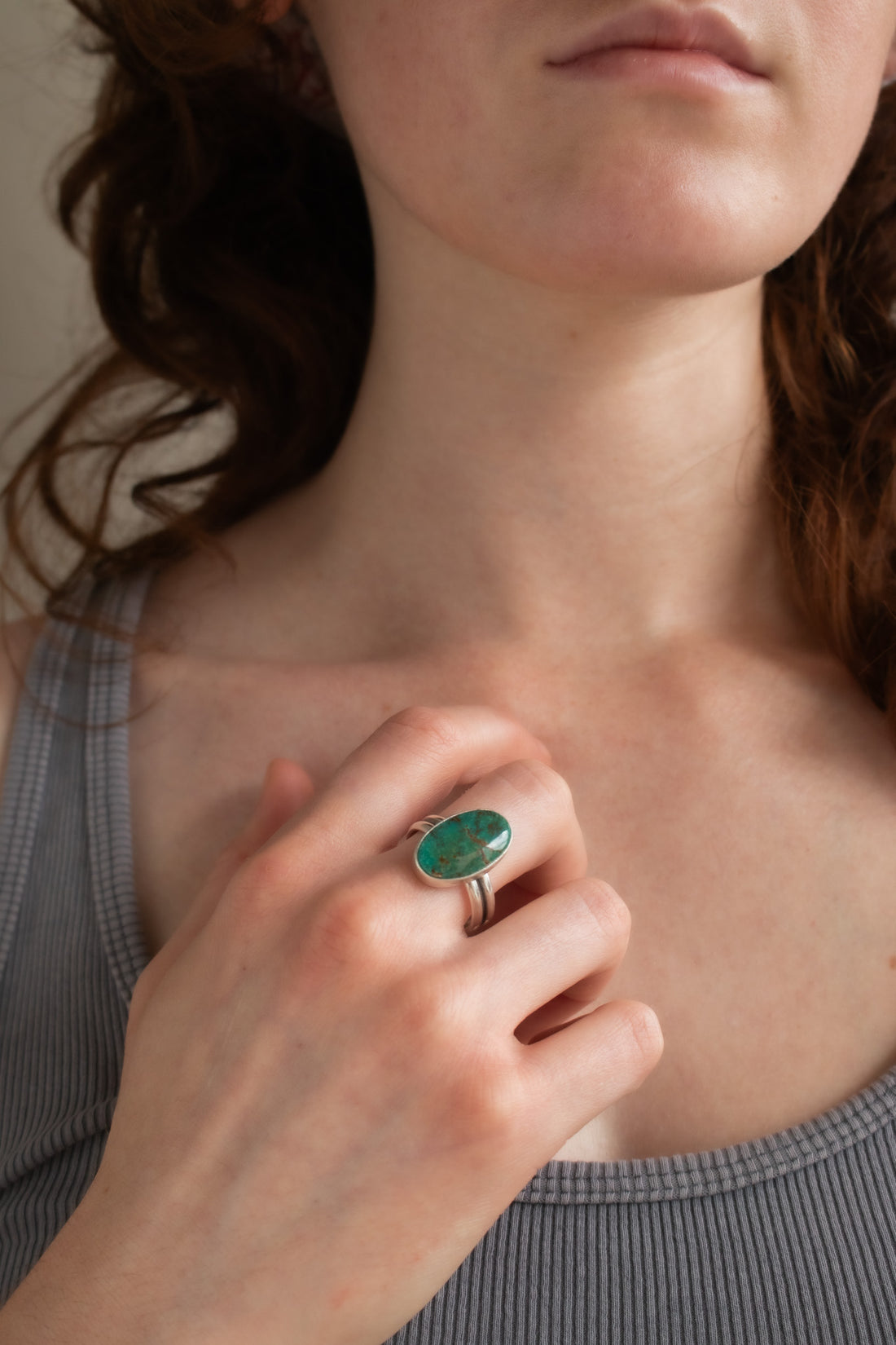 Size 10.75 | Evans Turquoise Oval Ring