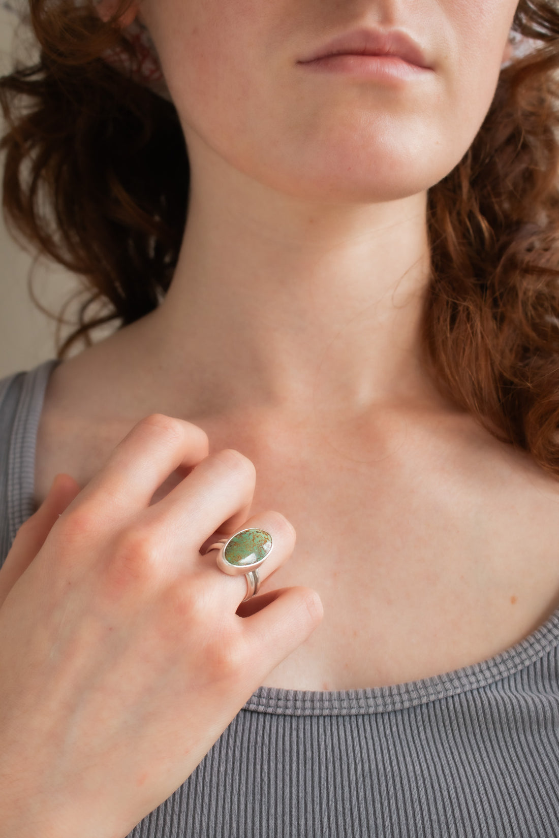 Size 7.75 | Evans Turquoise Oval Ring