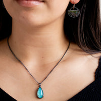 Opal Wood Copper Earrings