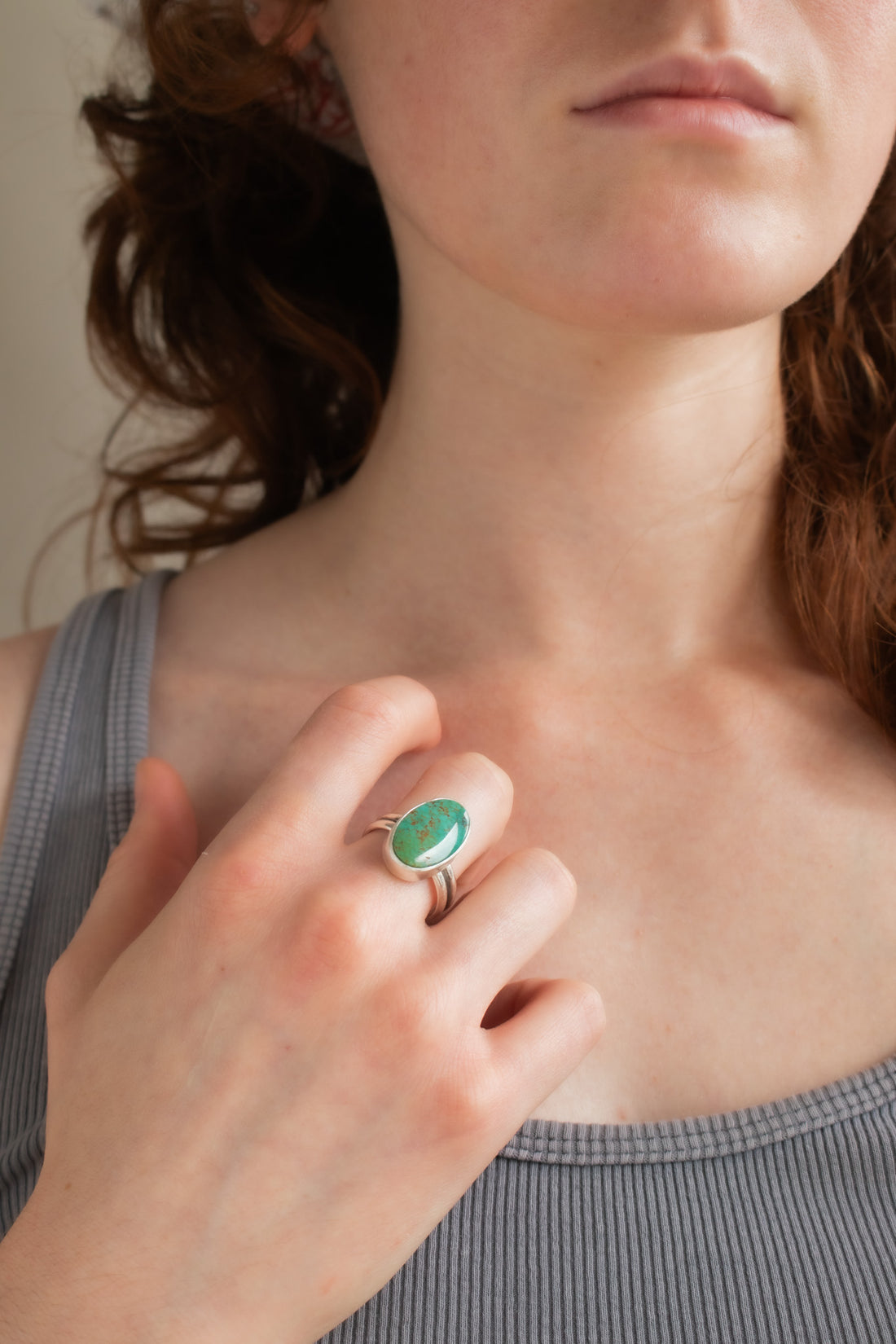 Size 10.25 | Evans Turquoise Oval Ring
