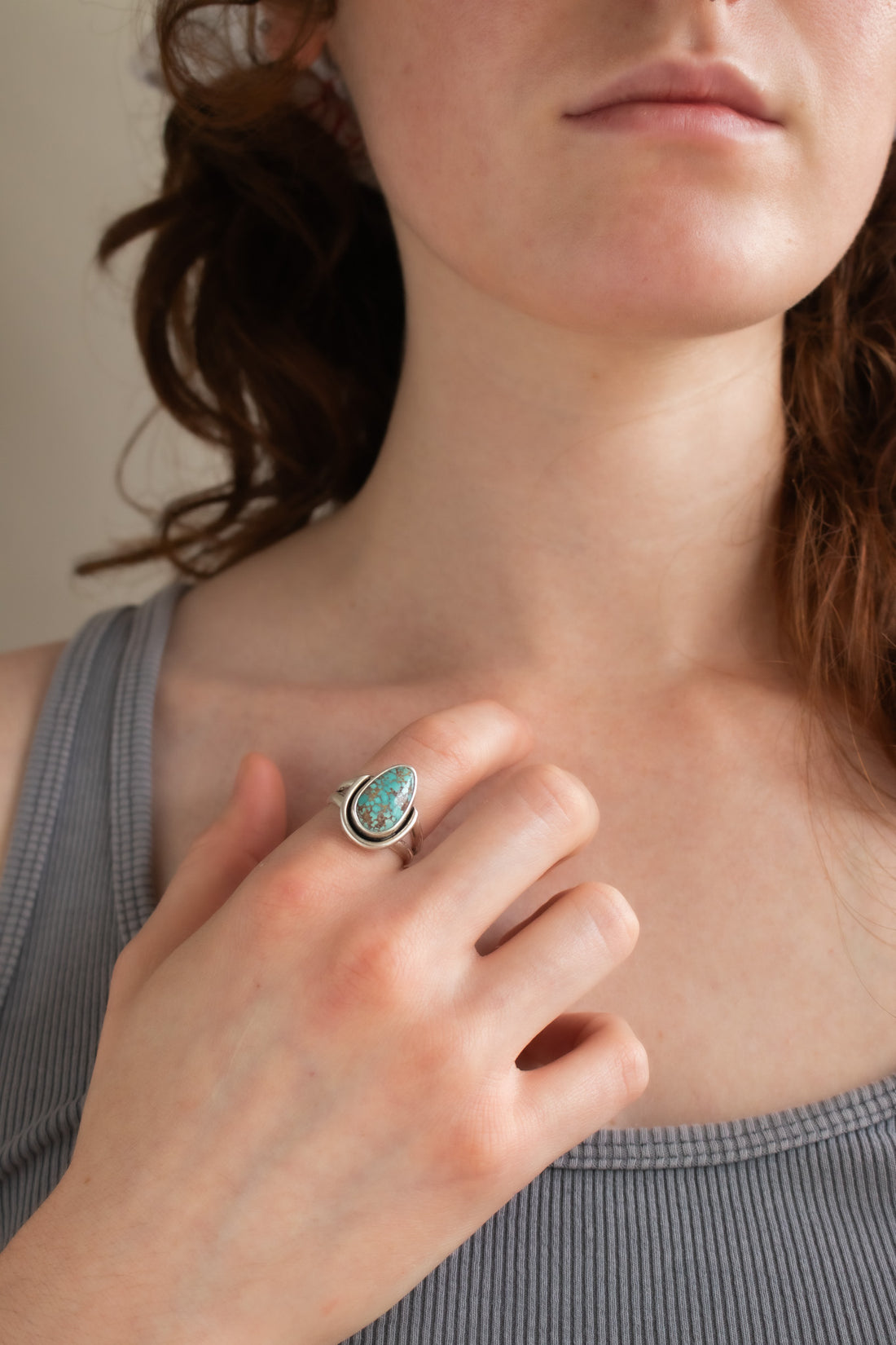 Size 8.5 | Catalina Turquoise Teardrop Ring