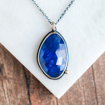 Tanzanite + 14k Gold Pebble Necklace