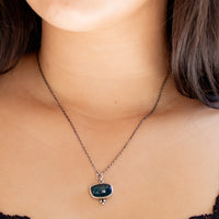 Kyanite Dark Blue Oval Horizontal Necklace