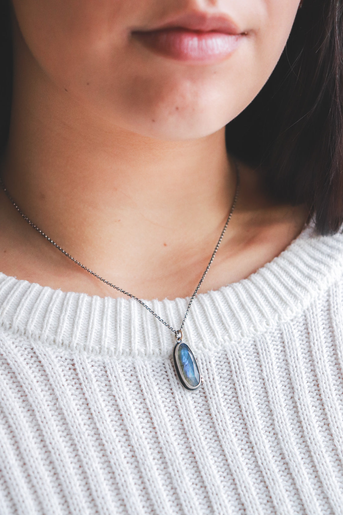 Labradorite Slim 14k Necklace