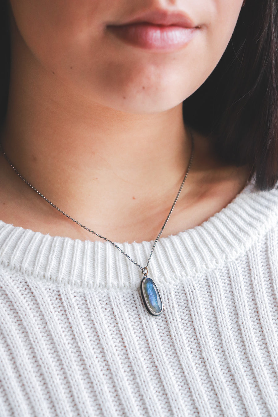 Labradorite Slim 14k Necklace