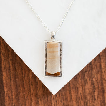 Picture Jasper Token Rectangle Necklace