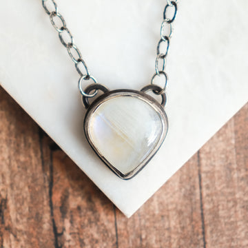 Rainbow Moonstone Sm Teardrop Necklace