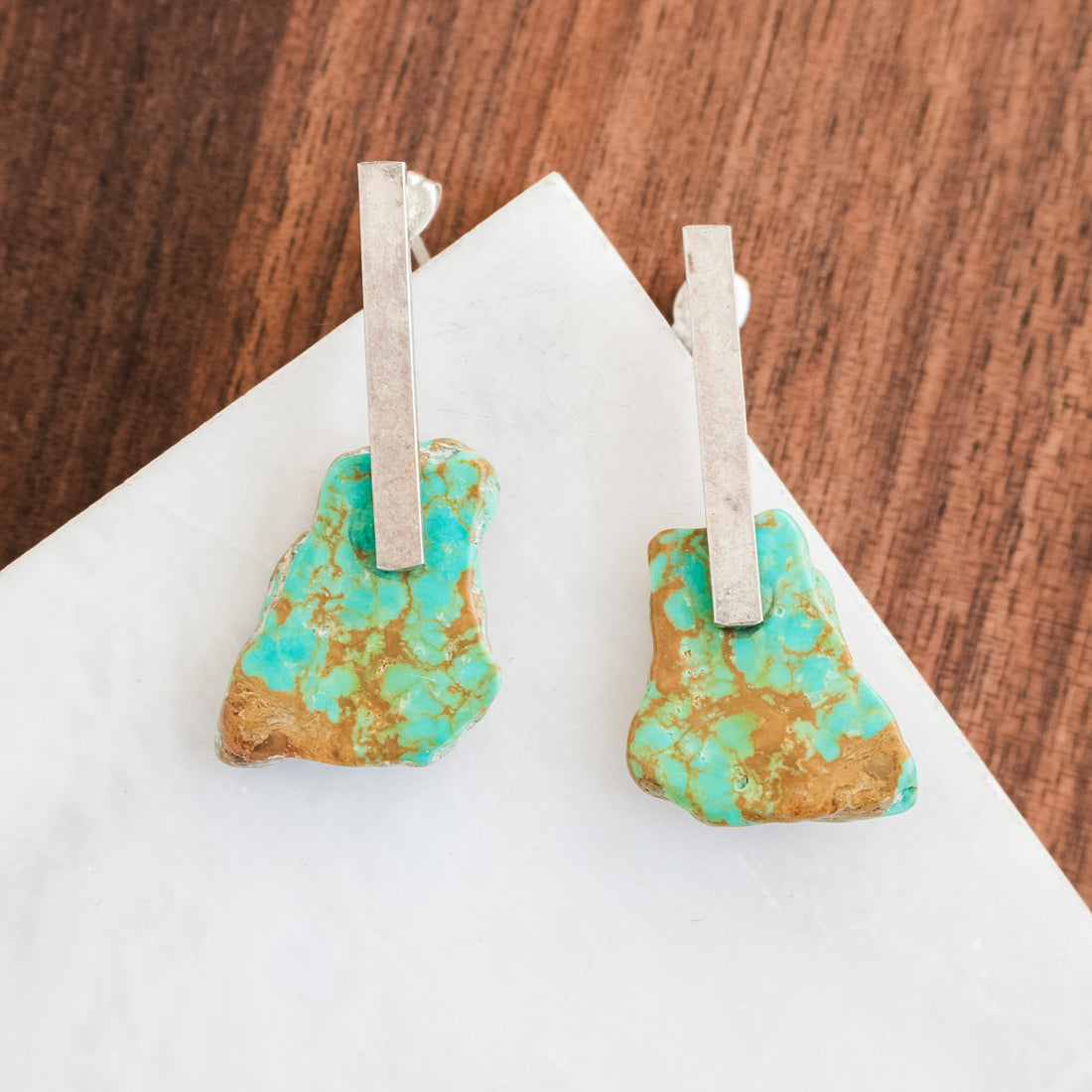 Turquoise Slab Earrings