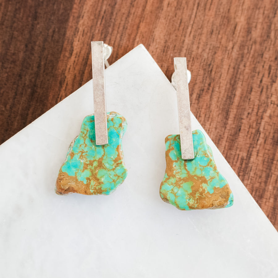 Turquoise Slab Earrings