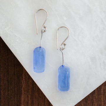Blue Blown Glass Earrings