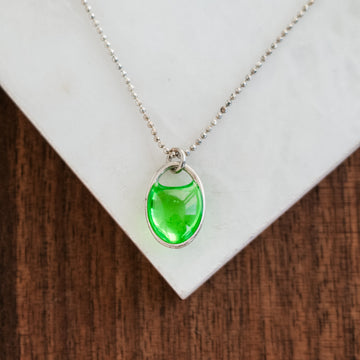 Green Blown Glass Necklace
