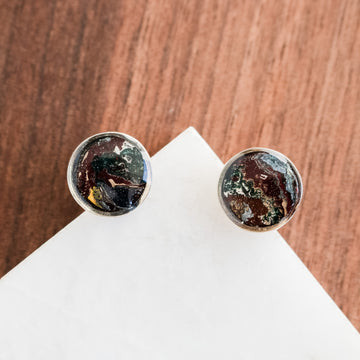 Brittany Fordite Silver Studs no.1