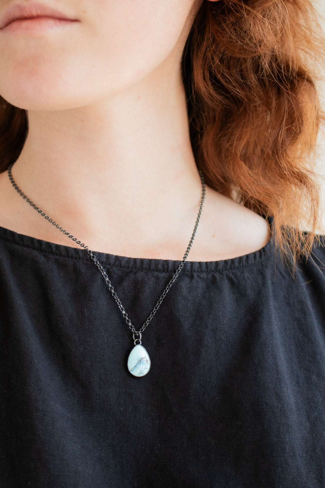 Golden Hills Turquoise Teardrop Necklace