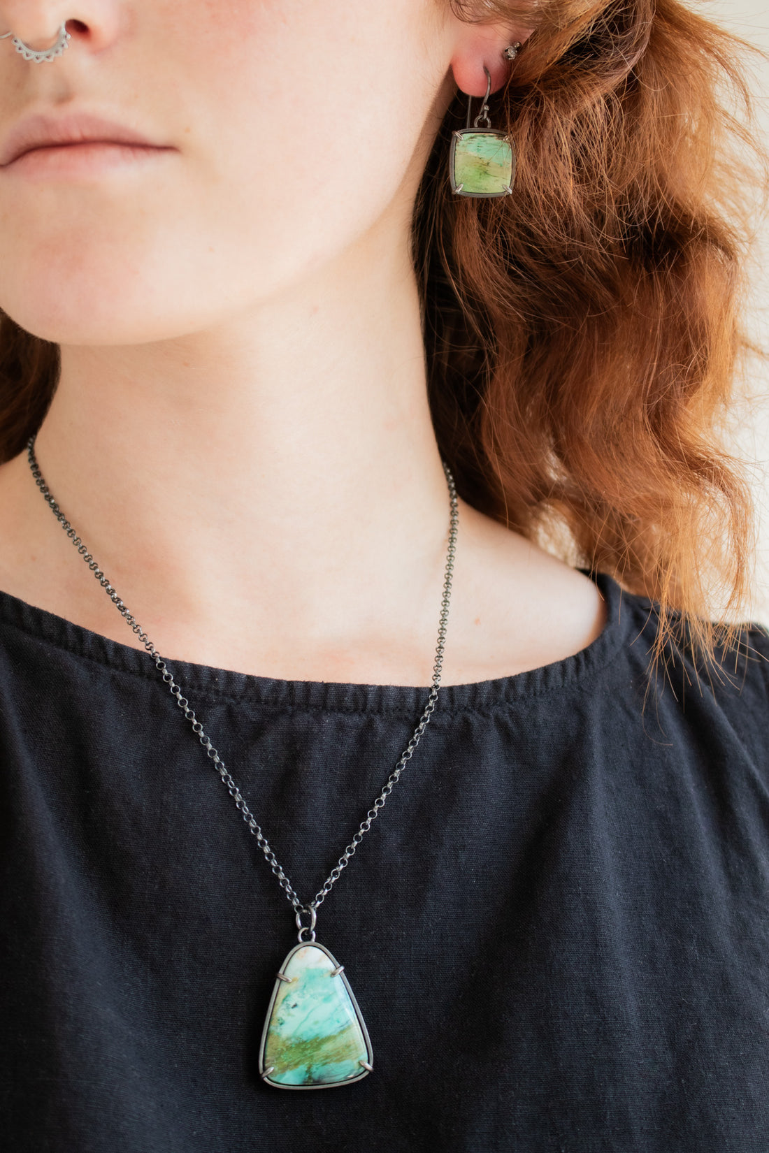 Petrified Cholla Wood Rounded Triangle Necklace