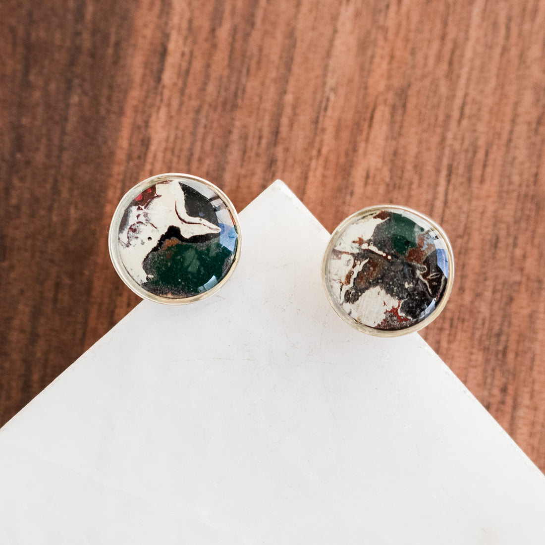 Brittany Fordite Silver Studs no.2