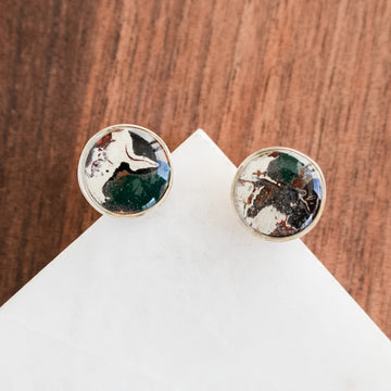 Brittany Fordite Silver Studs no.2